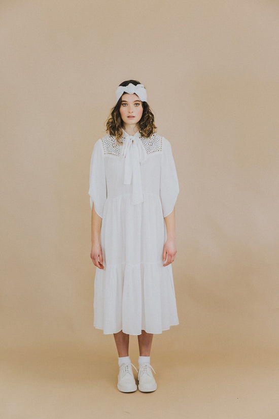 Image Title Directions Dress - Silk and Leather Lace